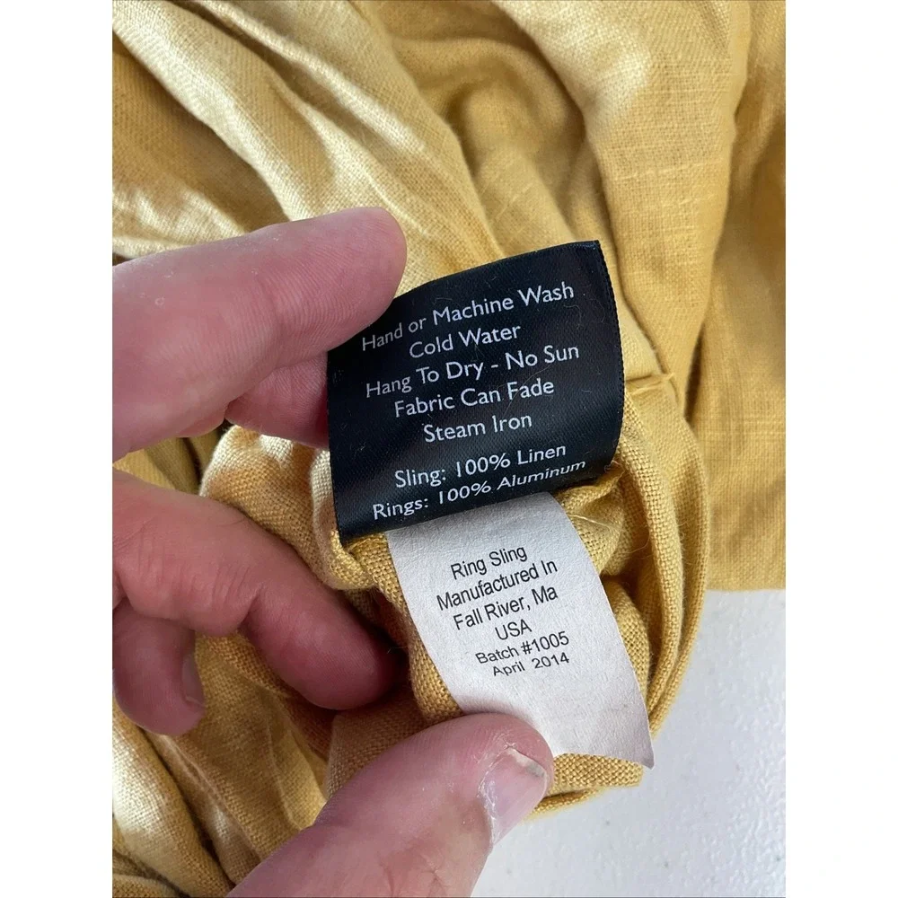 Sakura Bloom Ring Sling 100% Linen Gold with Silver Rings Made in USA